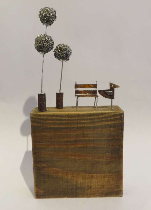Topiary and Bench